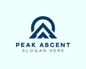 Climb - Mountain Peak Letter A logo design