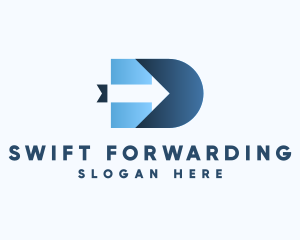 Arrow Forwarding Letter D logo design