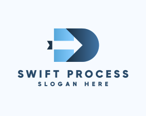 Processing - Arrow Forwarding Letter D logo design