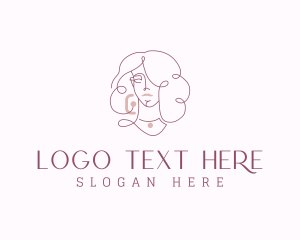 Earring - Curl Jewelry Lady logo design