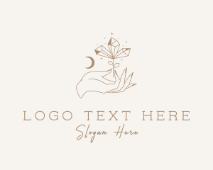 Stalagmite - Precious Stone Plant Hand logo design