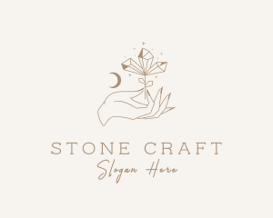 Precious Stone Plant Hand logo design