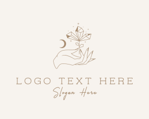 Opal - Precious Stone Plant Hand logo design