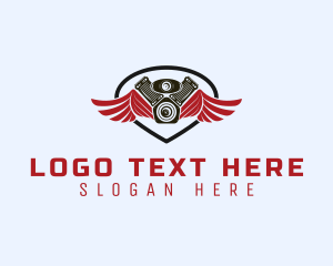 Engine - Wing Engine Mechanic logo design