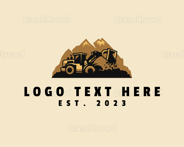 Mountain Wheel Loader Machine Logo