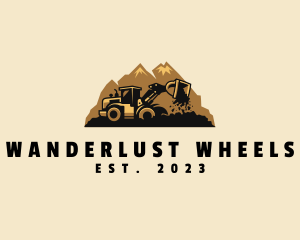 Mountain Wheel Loader Machine logo design