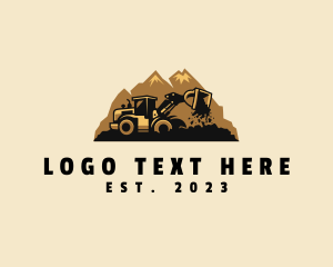 Builder - Mountain Wheel Loader Machine logo design