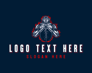 Weightlifting - Fitness Bodybuilder Gym logo design