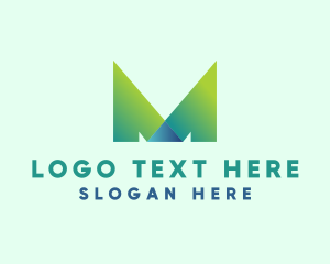 Ribbon - Geometric Letter M logo design