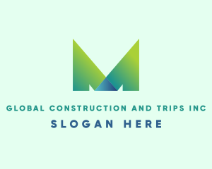 Ribbon - Geometric Letter M logo design