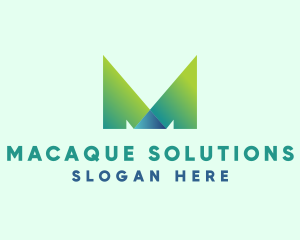 Geometric Letter M logo design