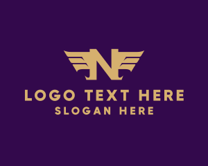 Pilot School - Elegant Wings Letter N logo design