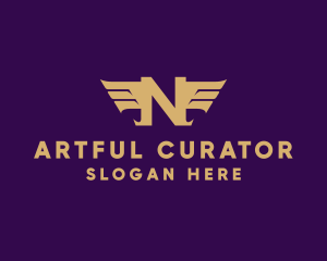 Elegant Wings Letter N logo design