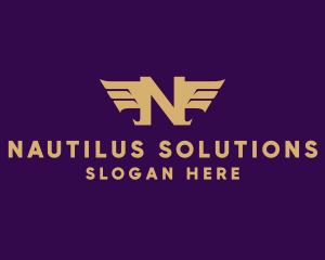 Elegant Wings Letter N logo design