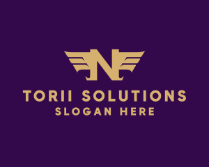 Elegant Wings Letter N logo design