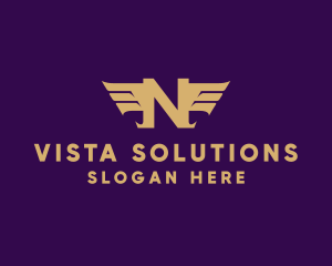 Elegant Wings Letter N logo design