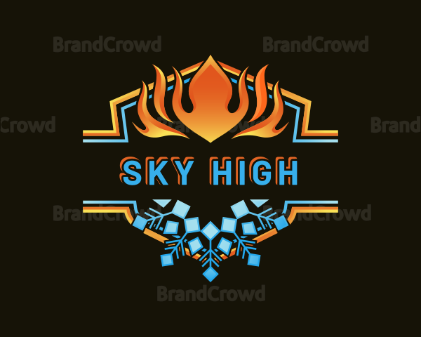 Snowflake Fire Air Condition Logo