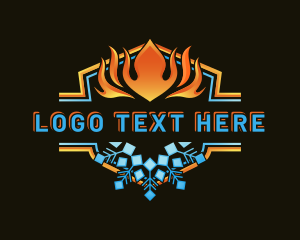 Cooling - Snowflake Fire Air Condition logo design