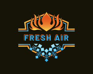 Snowflake Fire Air Condition logo design