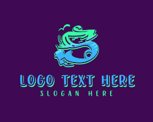 Teenager - Neon Graffiti Letter S logo design