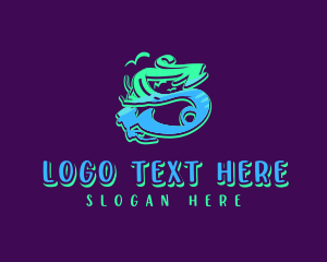 Neon Graffiti Letter S logo design