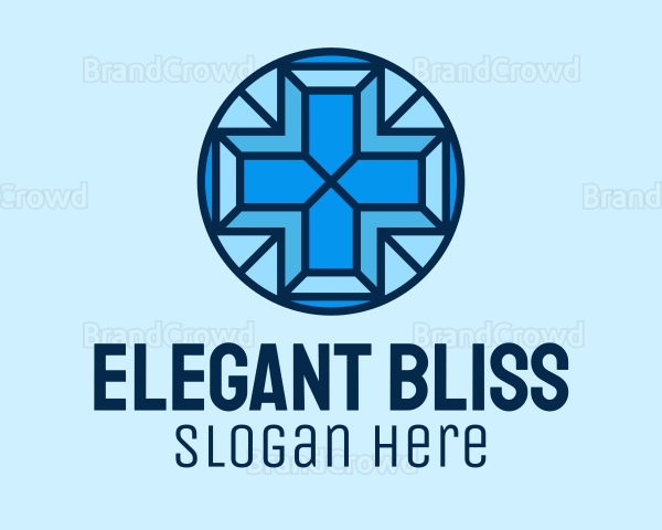 Blue Medical Cross Mosaic Logo