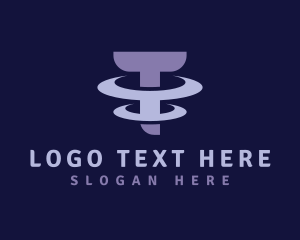 Futuristic - Modern Tech Letter T logo design