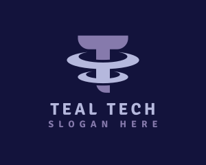 Modern Tech Letter T logo design