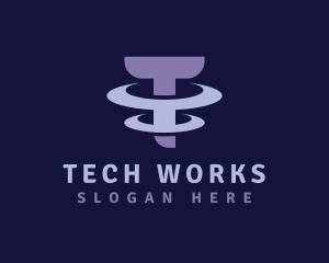 Modern Tech Letter T logo design