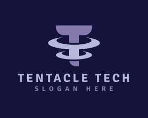 Modern Tech Letter T logo design