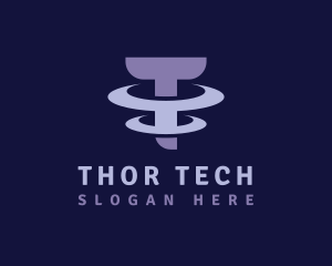 Modern Tech Letter T logo design