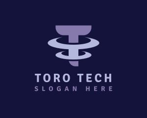 Modern Tech Letter T logo design