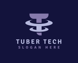 Modern Tech Letter T logo design