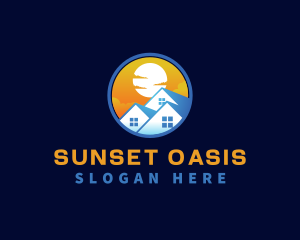Sunset Village Real Estate logo design