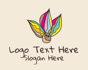 Print - Colorful Coconut Leaves logo design