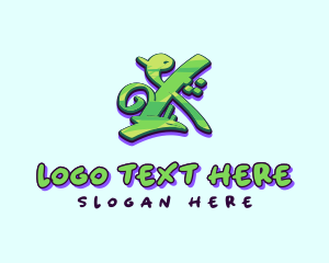 Letter X - Graffiti Art Letter X logo design
