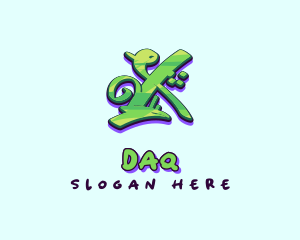 Dj - Graffiti Art Letter X logo design