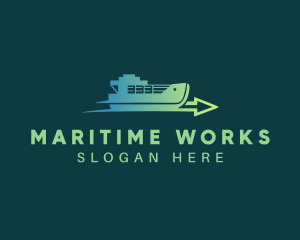 Imports Logistics Cargo Ship logo design