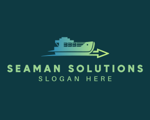 Imports Logistics Cargo Ship logo design