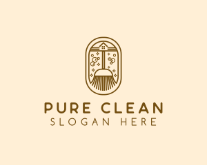 House Broom Cleaning logo design