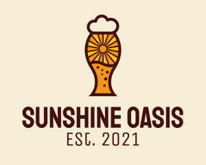 Sunshine Beer Glass logo design