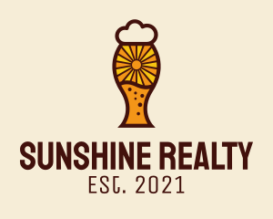 Sunshine Beer Glass logo design