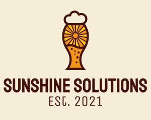 Sunshine Beer Glass logo design