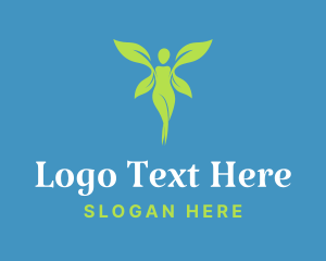 Health - Woman Leaf Wings logo design