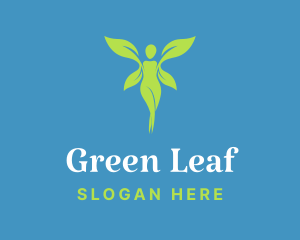 Woman Leaf Wings logo design