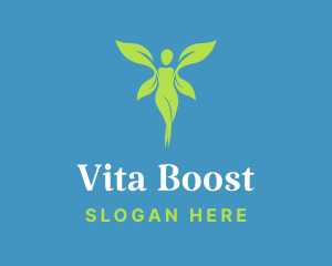 Vitamins - Woman Leaf Wings logo design