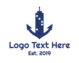 Ship - Blue Anchor Building logo design