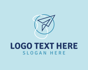 Airport - Paper Plane Flight Circle logo design