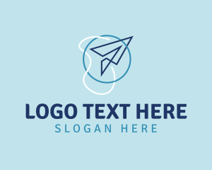 Stewardess - Paper Plane Flight Circle logo design