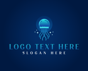 Underwater - Aquarium Marine Jellyfish logo design